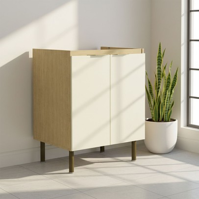 Balcão de Cozinha 60cm Nanda 2 Portas Nature/Arenas - Tecno Mobili