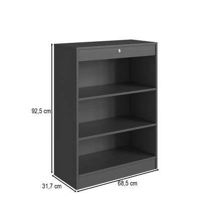 Estante para Livros Lock 2 Portas Grafite - Art In Móveis