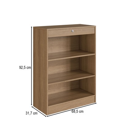 Estante para Livros Lock 2 Portas Mel - Art In Móveis