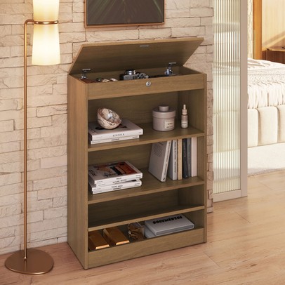 Estante para Livros Lock 2 Portas Mel - Art In Móveis