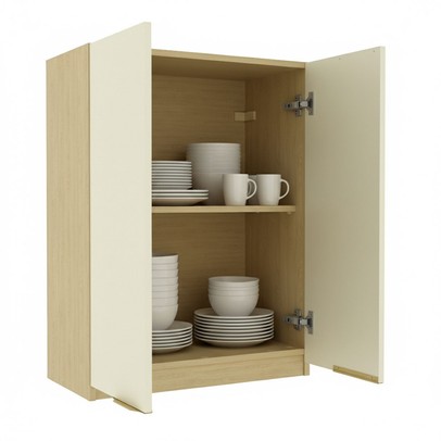 Armário Aéreo Cozinha 60cm Nanda 2 Portas Nature/Arenas - Tecno Mobili