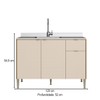 Balcão de Cozinha para Pia 120 Cm Soul 3 Portas 1 Gaveta Freijó/Soft - Kits Paraná