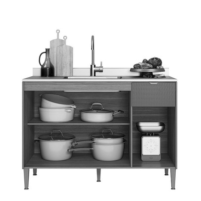 Balcão de Cozinha para Pia 120 Cm Soul 3 Portas 1 Gaveta Freijó/Caramelo - Kits Paraná