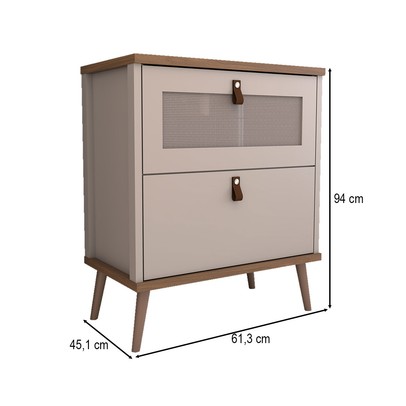 Armário de Banheiro Flandre 60 Cm 1 Porta e 1 Gaveta 100% Mdf Capuccino/Freijó - Panorama Móveis