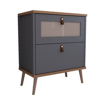 Armário de Banheiro Flandre 60 Cm 1 Porta e 1 Gaveta 100% Mdf Titanium/Freijó - Panorama Móveis