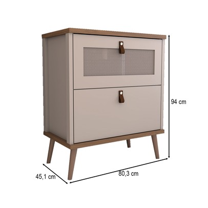 Armário de Banheiro Flandre 80 Cm 1 Porta e 1 Gaveta 100% Mdf Capuccino/Freijó - Panorama Móveis