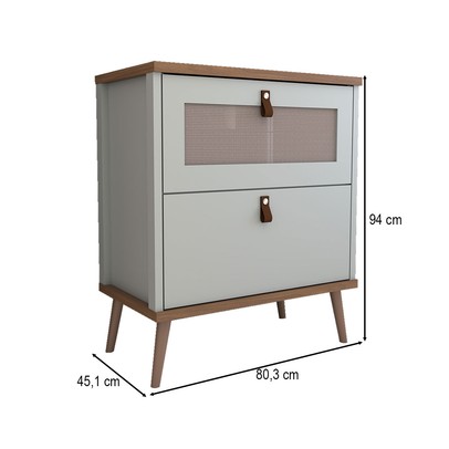 Armário de Banheiro Flandre 80 Cm 1 Porta e 1 Gaveta 100% Mdf Pistache/Freijó - Panorama Móveis