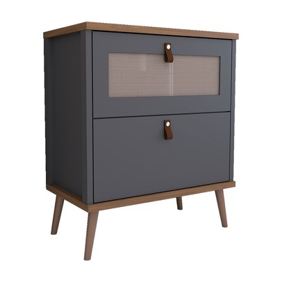 Armário de Banheiro Flandre 80 Cm 1 Porta e 1 Gaveta 100% Mdf Titanium/Freijó - Panorama Móveis