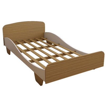 Cama Infantil Sonho 100% Mdf Branco Brilho/Amêndoa - Panorama Móveis