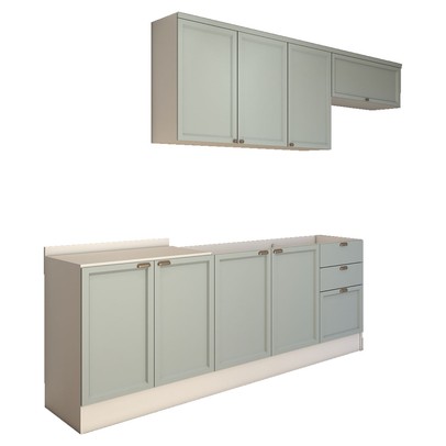 Cozinha Competa Omaha 8 Portas 3 Gavetas 100% Mdf Branco/Fendi - Panorama Móveis