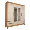 Guarda-Roupa Casal Romenia 4 Portas 6 Gavetas Cinamomo/Off White - Panorama Móveis