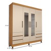 Guarda-Roupa Casal Romenia 4 Portas 6 Gavetas Cinamomo/Off White - Panorama Móveis