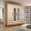 Guarda-Roupa Casal Romenia 4 Portas 6 Gavetas Cinamomo/Off White - Panorama Móveis