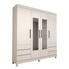 Guarda-Roupa Casal Romenia 4 Portas 6 Gavetas Branco - Panorama Móveis