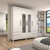 Guarda-Roupa Casal Romenia 4 Portas 6 Gavetas Branco - Panorama Móveis