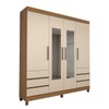 Guarda-Roupa Casal Romenia 4 Portas 6 Gavetas Amêndola/Off White - Panorama Móveis