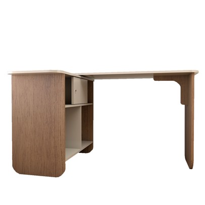 Mesa Escrivaninha Office 1 Porta Cinamomo/Off White - Panorama Móveis
