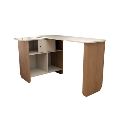 Mesa Escrivaninha Office 1 Porta Cinamomo/Off White - Panorama Móveis