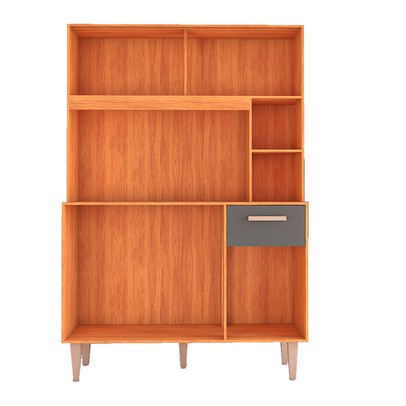 Cozinha Compacta Inglaterra 5 Potas 1 Gaveta Cinamomo/Grafite - Panorama Móveis