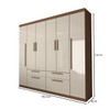 Guarda-Roupa Casal Fortaleza 6 Portas 4 Gavetas Jatoba/Areia - Panorama Móveis