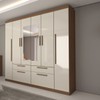 Guarda-Roupa Casal Fortaleza 6 Portas 4 Gavetas com Espelho Jatoba/Areia - Panorama Móveis