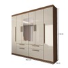 Guarda-Roupa Casal Fortaleza 6 Portas 4 Gavetas com Espelho Jatoba/Areia - Panorama Móveis