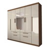 Guarda-Roupa Casal Fortaleza 6 Portas 4 Gavetas com Espelho Jatoba/Areia - Panorama Móveis