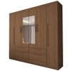Guarda-Roupa Casal Fortaleza 6 Portas 4 Gavetas com Espelho Jatoba - Panorama Móveis