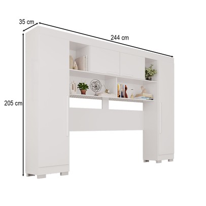 Guarda-Roupa Casal Modulado Odin Premium com Pés 4 Portas Branco - Pnr Móveis