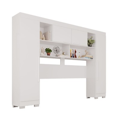 Guarda-Roupa Casal Modulado Odin Premium com Pés 4 Portas Branco - Pnr Móveis