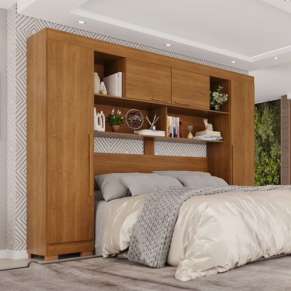 Guarda-Roupa Casal Modulado Odin Premium com Pés 4 Portas Cinamomo - Pnr Móveis