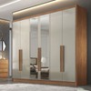 Guarda-Roupa Casal Kylo  6 Portas 8 Gavetas 100% Mdf com Espelho Camaru/Fendi - Pnr Móves