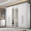 Guarda-Roupa Casal Kylo 6 Portas 8 Gavetas 100% Mdf com Espelho Neve - Pnr Móves