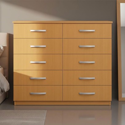 Cômoda Marbela 10 Gavetas Branco Cinnamono - Evidencia Móveis