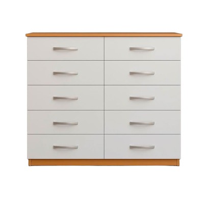 Cômoda Marbela 10 Gavetas Demolição/Branco - Evidencia Móveis