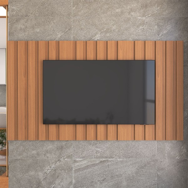 Painel Ripado para TV Aliance 100% Mdf Decoração 100 Cm Freijó/Marrom/Cinanomo - Panorama Móveis
