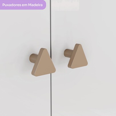 Guarda-Roupa Infantil Vanila 4 Portas 2 Gavetas Branco - Henn