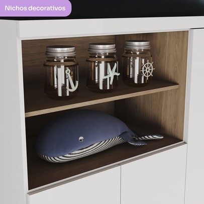 Guarda-Roupa Infantil Vanila 4 Portas 2 Gavetas Branco - Henn