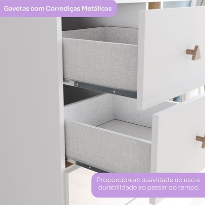 Cômoda Infantil Vanila 4 Gavetas Branco - Henn
