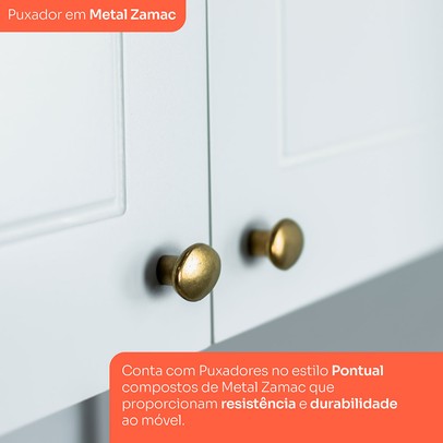 Paneleiro Americana 1 Porta 5 Prateleiras Branco - Henn