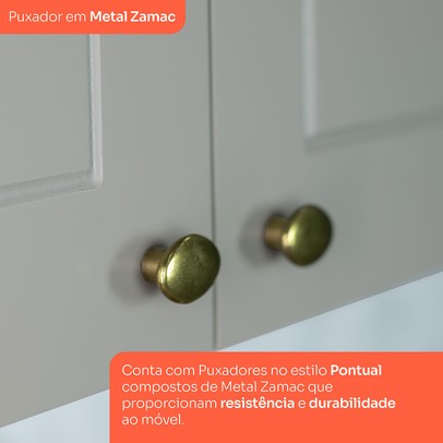 Paneleiro Americana 1 Porta 5 Prateleiras Cinza - Henn