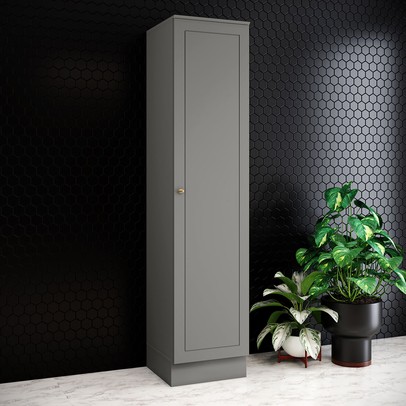 Paneleiro Americana 1 Porta 5 Prateleiras Cinza - Henn