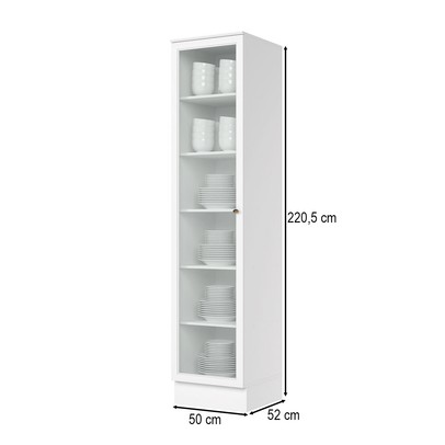 Cristaleira Americana 1 Porta com Vidro Branco - Henn