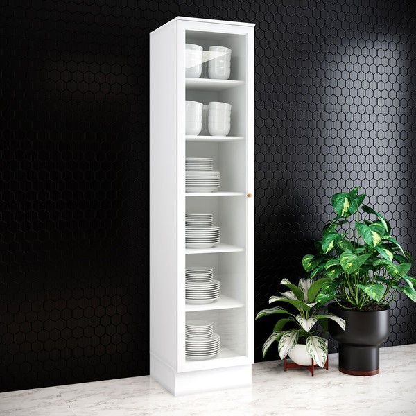 Cristaleira Americana 1 Porta com Vidro Branco - Henn