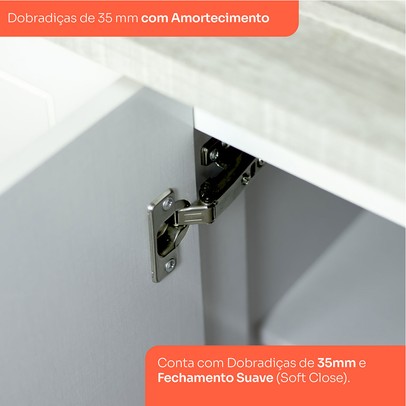 Cristaleira Americana 1 Porta com Vidro Branco - Henn