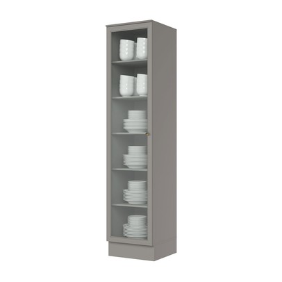 Cristaleira Americana 1 Porta com Vidro Cinza - Henn