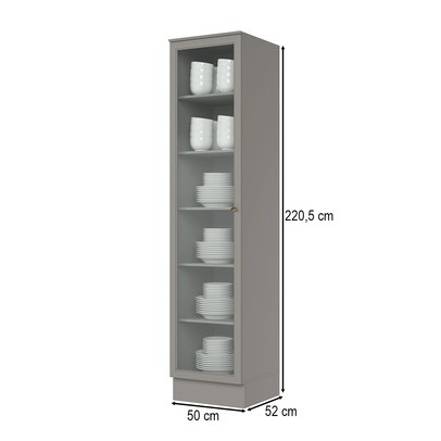 Cristaleira Americana 1 Porta com Vidro Cinza - Henn