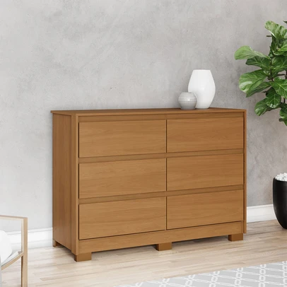 Cômoda Ravenna 6 Gavetas Cinamomo - Henn