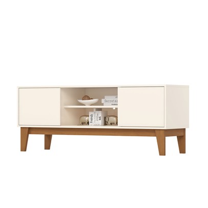 Rack para TV Até 55 Polegadas Alure 2 Portas Cinamomo/Off White - Henn