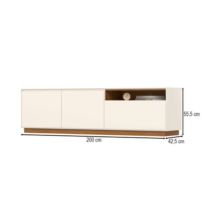 Rack para TV Até 86 Polegadas Auryn 3 Portas Cinamomo/Off White - Henn